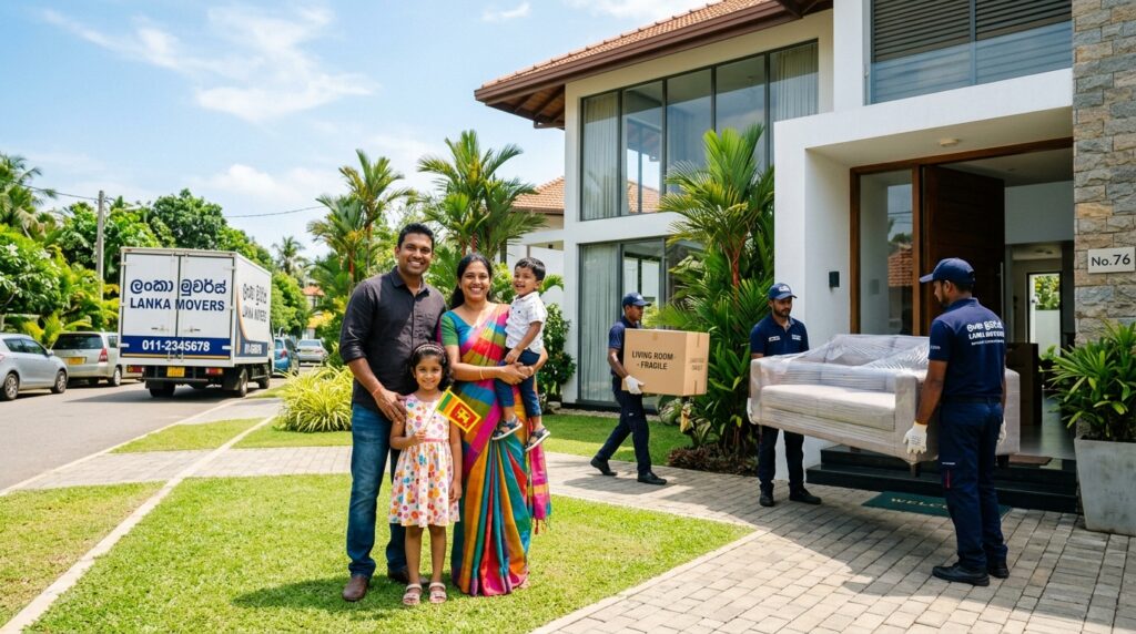 family standing new house movers 202608022111